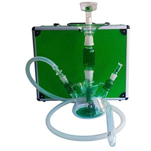 Zahrah All Glass Hookah With Case Green